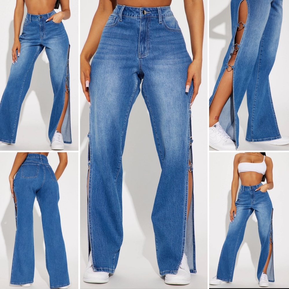 Split Leg Denim Jeans